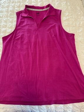 Puma Sleeveless Polo Tank Top - Fuchsia